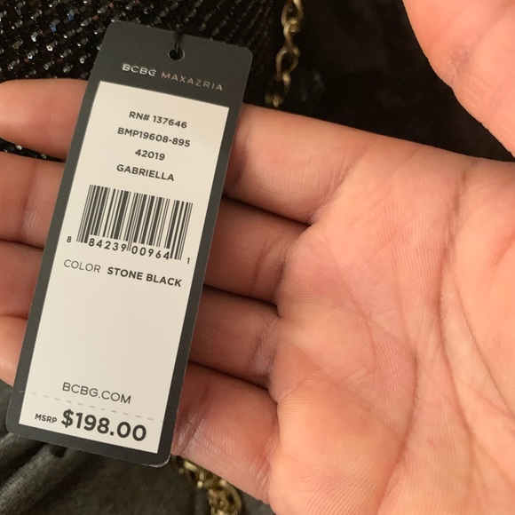 UNIQUE Black Rhinestone Fringe Ball Clutch Bag - Picture 12 of 13